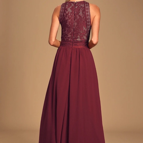 Lulu’s Forever and Always Burgundy Lace Maxi Dress - Picture 9 of 13